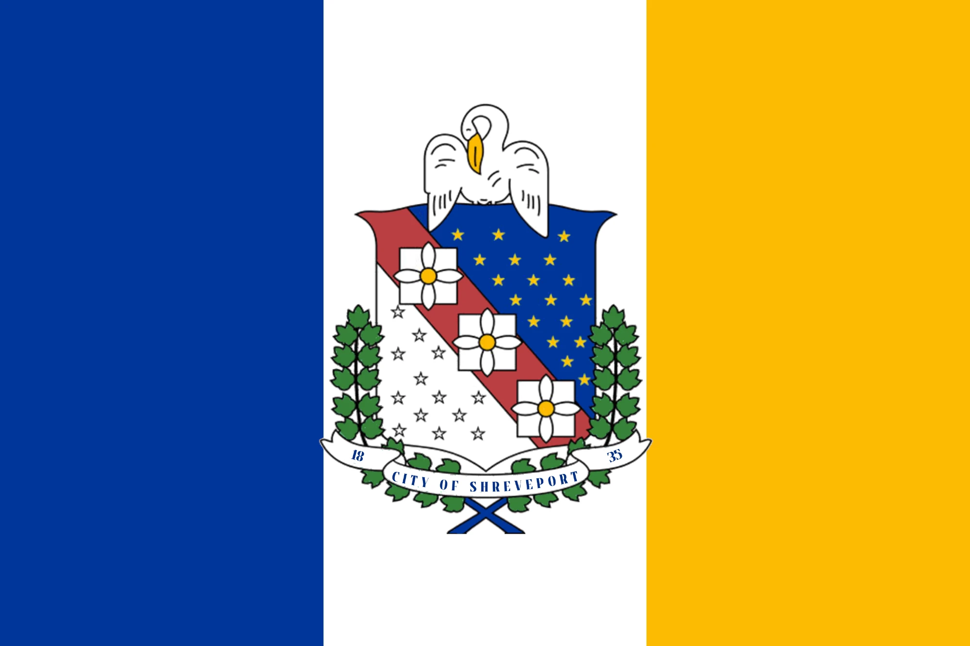 Flat illustration of the 1935 Shreveport city flag