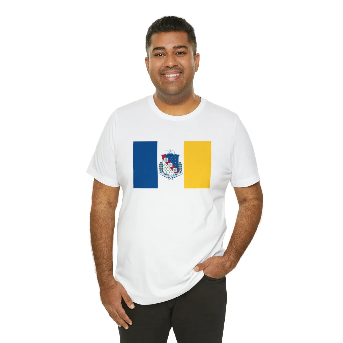 Man wearing a Shreveport flag tee